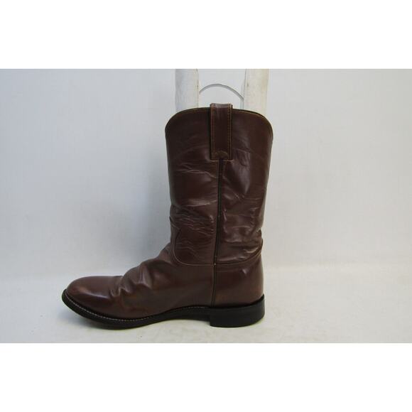 Justin Mens Size 8.5 D Brown Leather Roper Cowboy Western Boots main image 4